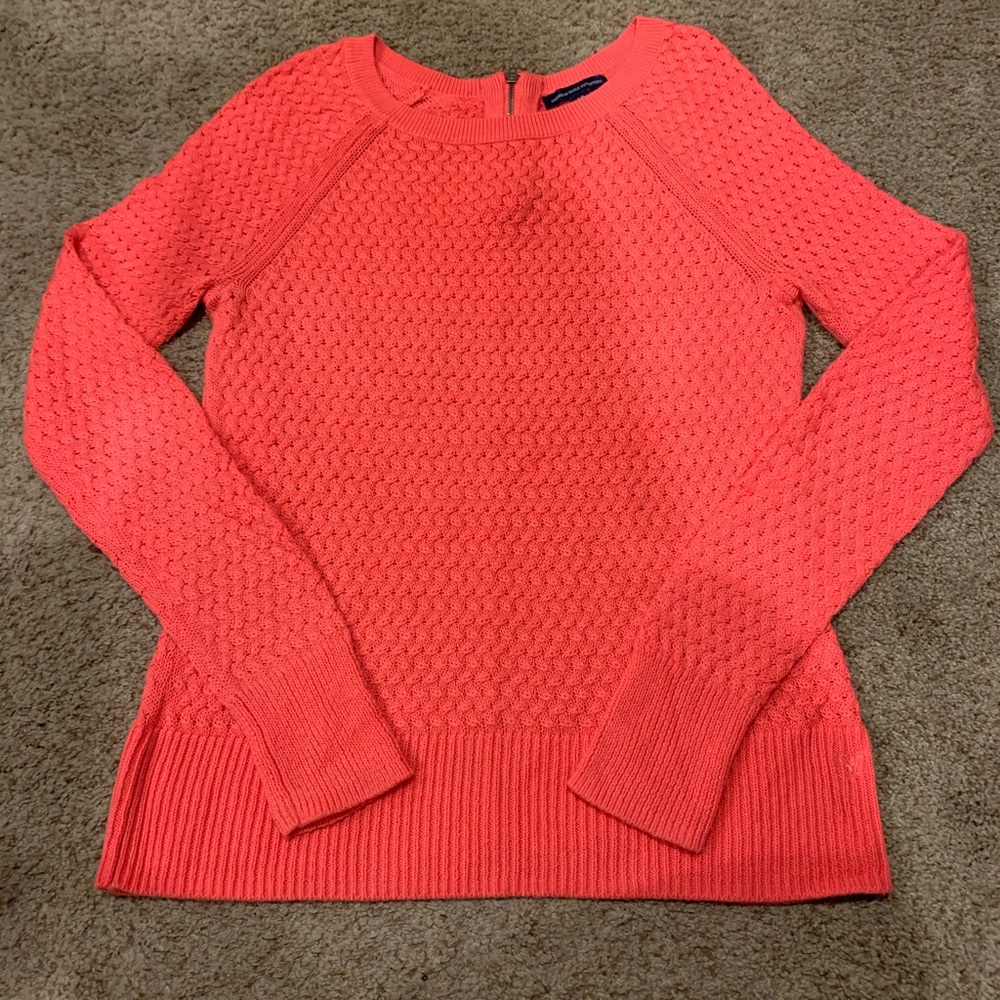 AEO cable knit zip up back sweater S